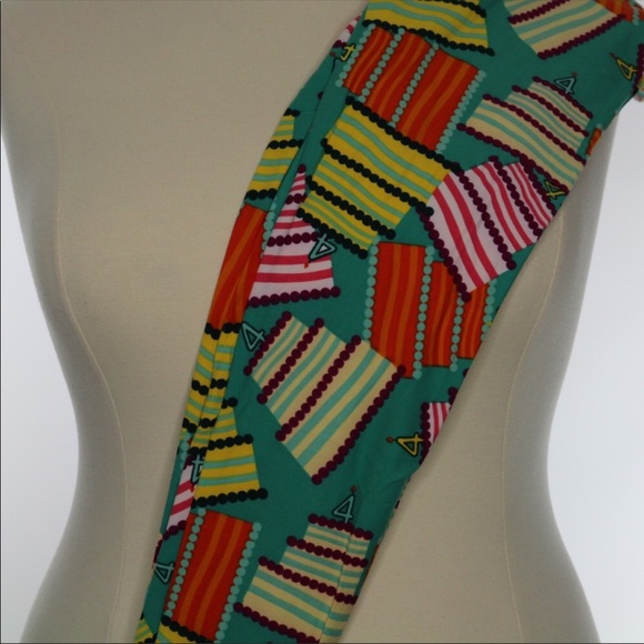 Lularoe Cake Birthday Leggings One Size OS - Picture 5 of 6